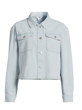 Paige Women's Denim Cropped Jacket Conner Shacket Beaumont Size Medium NWT